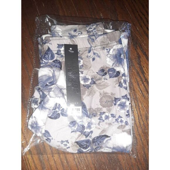 One Size 2-12 Legging Depot Floral Leggings Athletic Casual Blue Grey Purple - Picture 3 of 4